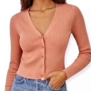 NWOT Wilfred Pink Ribbed Cardigan